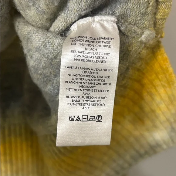 Anthropologie Pilcro Yellow Grey Ombre Sweater Crop Mock Neck Cute Size Medium - Picture 7 of 8